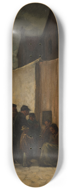 Auguste Andre Lanon - Les Pauvres au coin de la rue de la Sant 8.25 inch art skate deck