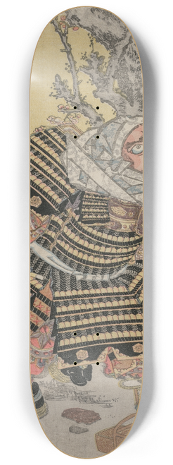 Utagawa Kunisada (Toyokuni III) - Musashibo Benkei Kneeling by a Plum Tree 8.25 inch art skate deck Utagawa Kunisada (Toyokuni III) - Musashibo Benkei Kneeling by a Plum Tree 8.25 inch art skate deck