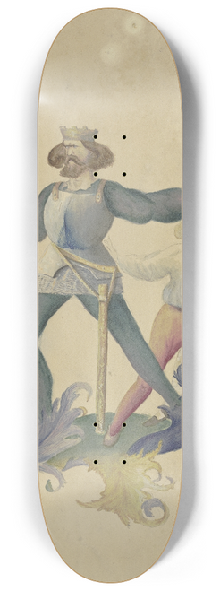 Victor Mller - Der Knig verteidigt seine beiden Shne gegen Unholde 8.25 inch art skate deck