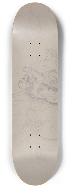 Victor Mller - Eine Schar kniend Betender, der vordere ein Krieger mit Banner 8.25 inch art skate deck