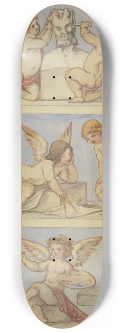 Victor Mller - Von Putten verkrperte Allegorien der Bildhauerei, der Architektur und der Malerei 8.25 inch art skate deck