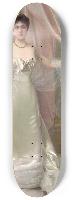 Vittorio Matteo Corcos - Portrait of Princess Evelyne Colonna di Stigliano 8.25 inch art skate deck