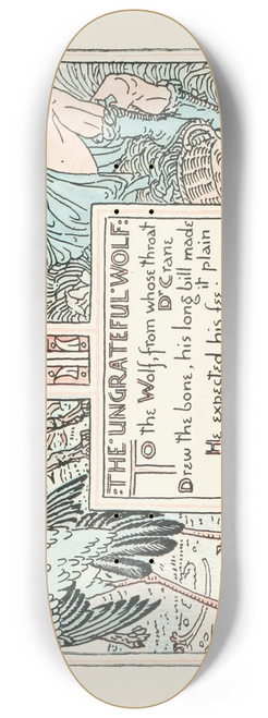 Walter Crane - The Ungrateful Wolf, The Fisherman and the Fish 8.25 inch art skate deck