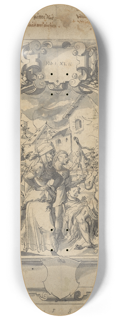 Werner Kuebler the Elder - Job on the Dung Hill 8.25 inch art skate deck