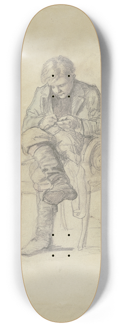 Wilhelm Amandus Beer - Young man on a chair 8.25 inch art skate deck