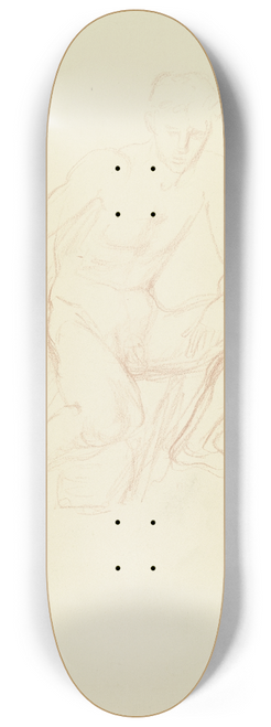 Wilhelm Rietschel - Hockender Jnglingsakt, das rechte Knie auf einen Stein sttzend 8.25 inch art skate deck
