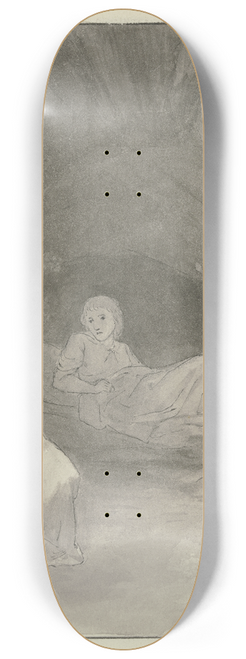 Wilhelm Steinhausen - Am Tisch sitzender Mann in einer Felsnische 8.25 inch art skate deck