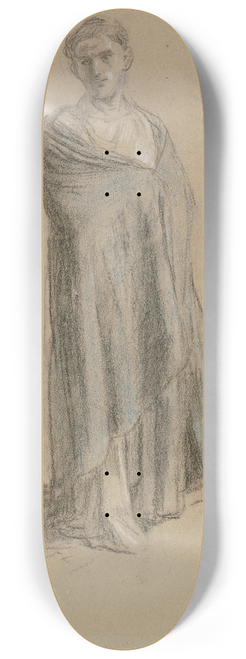 Wilhelm Steinhausen - Stehender junger Mann in einem langen weien Gewand und einem blauen Umhang 8.25 inch art skate deck