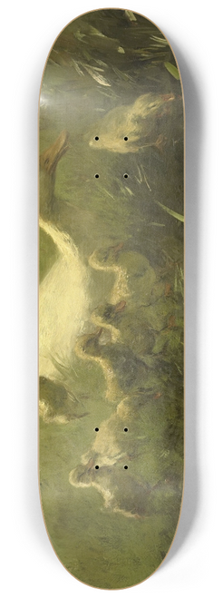 Willem Maris - Witte eend met kiekens 8.25 inch art skate deck