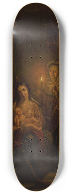 Willem Thans - Family scene indoors by candlelight 8.25 inch art skate deck