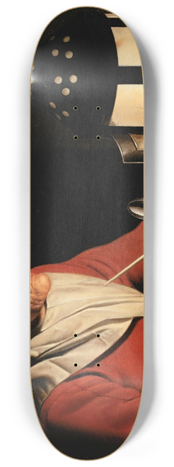 Willem van der Vliet - An old woman by candlelight 8.25 inch art skate deck
