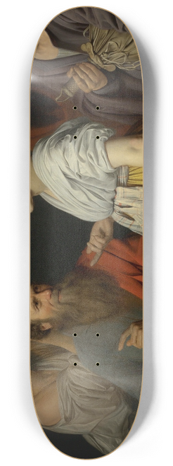 Willem van der Vliet - A Scholar In His Study With Figures With Masks, Possibly An Allegory 8.25 inch art skate deck