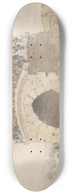 William Alexander - Remains of a Bridge at San-Sien-Wey on the Pei-Ho near Tong-Tcheou, August 15, 1793 8.25 inch art skate deck