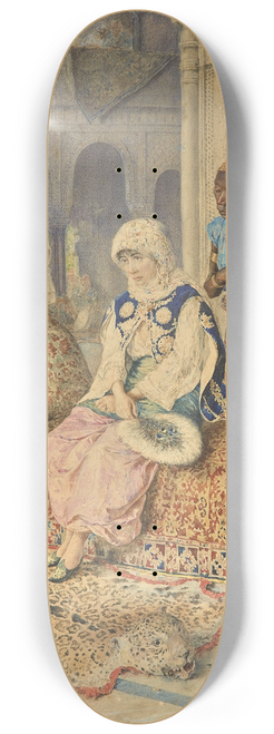 Augusto Ballerini - Woman and her maid in a harem 8.25 inch art skate deck