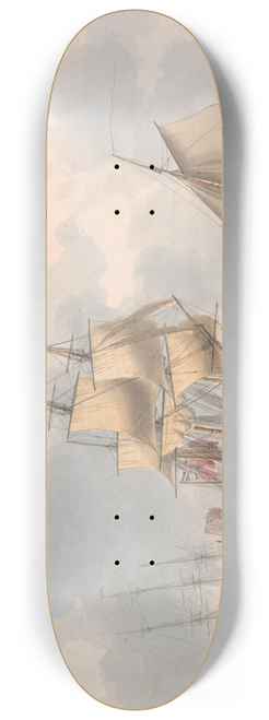 William Anderson - A Frigate Awaiting a Pilot 8.25 inch art skate deck
