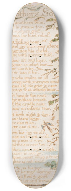 William Blake - Pl. 14  On Anothers Sorrow 8.25 inch art skate deck