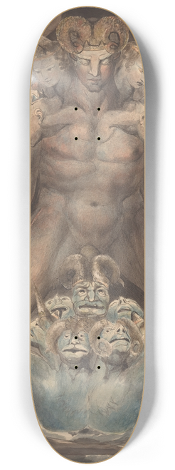 William Blake - The Great Red Dragon and the Beast from the Sea 8.25 inch art skate deck