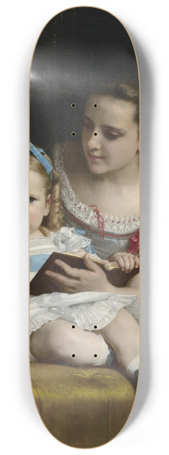 William Bouguereau - A portrait of Eva and Frances Johnston 8.25 inch art skate deck
