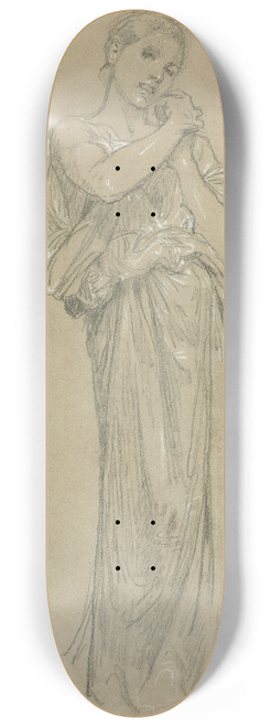William Bouguereau - Jeune fille drape et un groupe de figures, tude pour Premiers bijoux 8.25 inch art skate deck