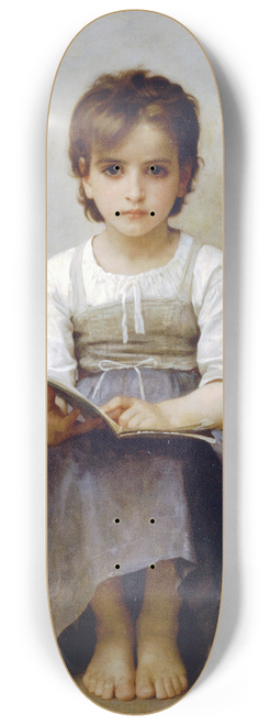 William Bouguereau - The hard lesson 8.25 inch art skate deck