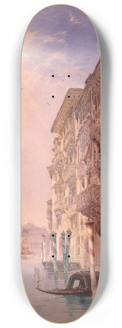 William Callow - A Gondola on the Grand Canal, Venice 8.25 inch art skate deck