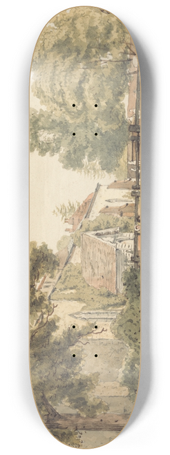 William Henry Hunt - Aldenham Church 8.25 inch art skate deck