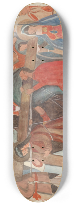 William Herbert - Station of the Cross No. 5  Jesus is Assisted in Carrying His Cross 8.25 inch art skate deck