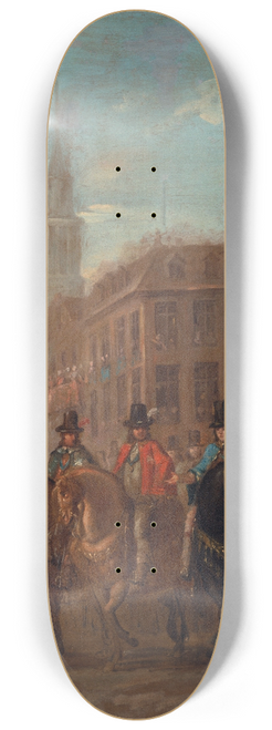 William Hogarth - Restoration Procession of Charles II at Cheapside 8.25 inch art skate deck