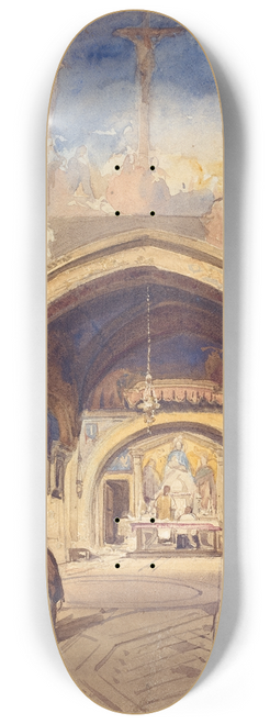 William James Mller - Interior of the Church of San Benedetto, Subiaco 8.25 inch art skate deck
