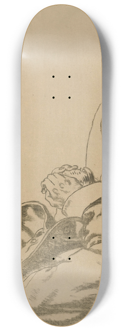 William Orpen - Private Green; Sketch for Soldiers at the Front, Resting 8.25 inch art skate deck