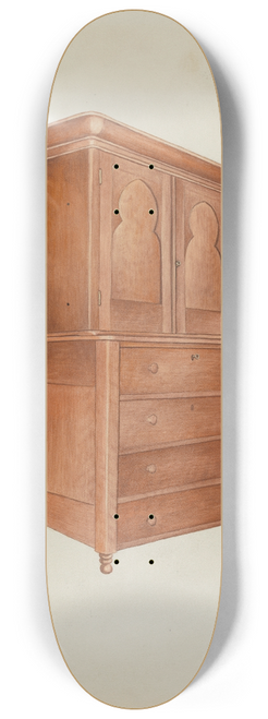 William Paul Childers - Shaker Cherry Cabinet with Drawers 8.25 inch art skate deck