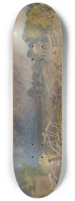 William Simpson - Dust Storm Coming On, near Jeypore, Rajpootana 8.25 inch art skate deck