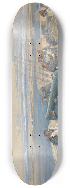 William Simpson - Sebastopol from the Sea, Sketched from the Deck of H. M. S. Sidon, Feb. 1855 8.25 inch art skate deck