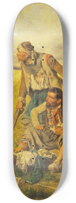 August von Pettenkofen - Robbers in a Cornfield 8.25 inch art skate deck