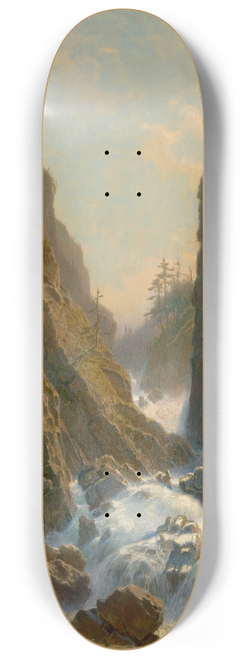 William Stanley Haseltine - Mountain with Cascade 8.25 inch art skate deck