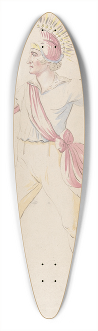 Abraham-Louis-Rodolphe Ducros - Franconi, Twirling Flaming Cones 39.3 inch art pintail longboard deck
