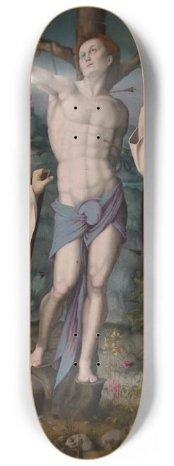 Bacchiacca - san sebastiano tra i ss. romualdo e vincenzo ferrer 8.25 inch art skate deck