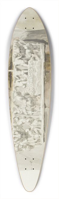Abraham-Louis-Rodolphe Ducros - Oude sarcofaag als fontein in Messina 39.3 inch art pintail longboard deck
