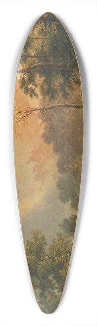 Abraham Pether - Sunset over a rural landscape 39.3 inch art pintail longboard deck