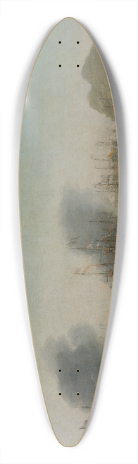 Adam Willaerts - Naval battle near Gibraltar, 25 April 1607 (Victory over the Spanish near Gibraltar by a Fleet Commanded by Admiral Jacob van Heemskerck) 39.3 inch art pintail longboard deck