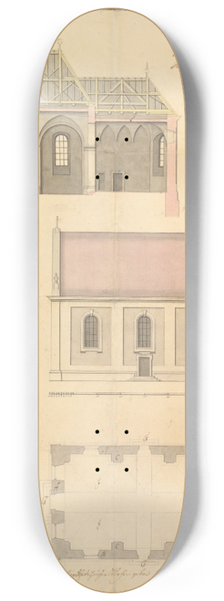 Balthasar Neumann - Design for the Parish Church of Merkershausen 8.25 inch art skate deck