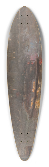 Adolphe-Ernest Gumery - Bateau-Mouche sur la Seine, le soir, devant Notre-Dame 39.3 inch art pintail longboard deck
