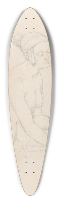 Adolph Tidemand - Female figure with a shell 39.3 inch art pintail longboard deck