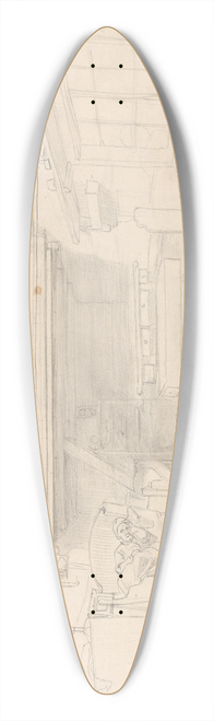 Adolph Tidemand - Interir, Mlster p Voss 39.3 inch art pintail longboard deck