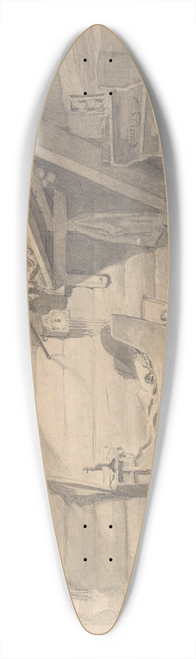 Adolph Tidemand - Interir, Mlster p Voss 39.3 inch art pintail longboard deck