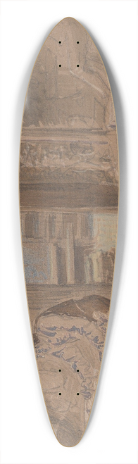 Adolph Tidemand - Kitchen interior with figures 39.3 inch art pintail longboard deck