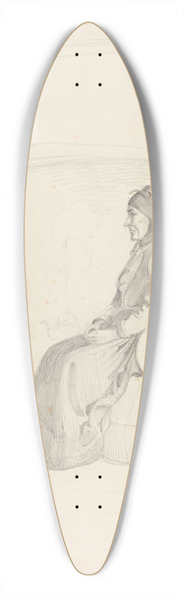 Adolph Tidemand - Kvinne i kubbestol 39.3 inch art pintail longboard deck