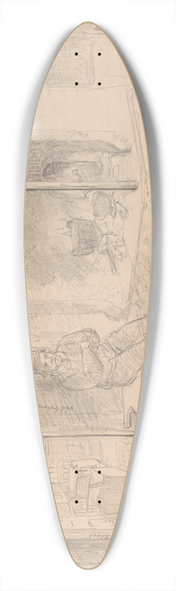 Adolph Tidemand - Mannsfigur i kjkkeninterir, Nevlunghavn 39.3 inch art pintail longboard deck