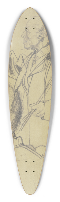 Adolph von Menzel - Zwei Zuschauer fr das Gemlde Abreise Knig Wilhelms I. zur Armee am 31. Juli 1870 39.3 inch art pintail longboard deck