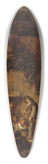 Adriaen van Ostade - The Organ-Grinder Outside a Cottage 39.3 inch art pintail longboard deck